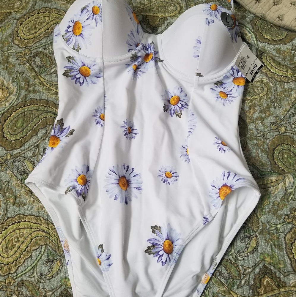 One piece around the neck strap bathing suit